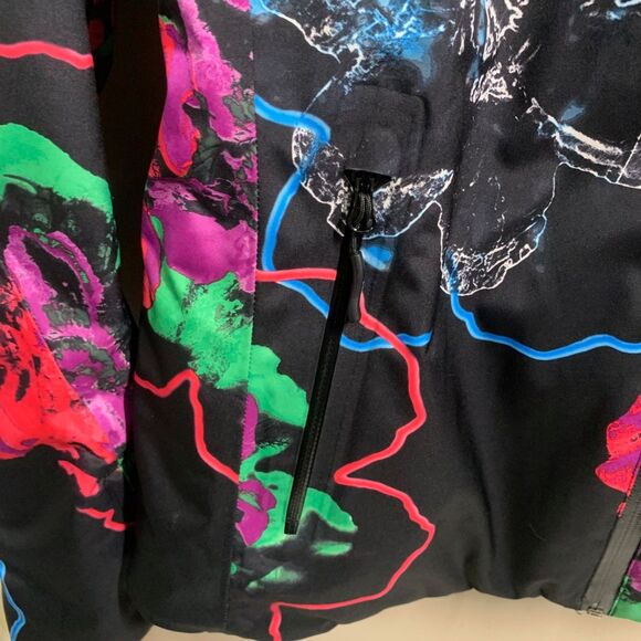 Volkl Nanga Jr. Sensortex Abstract Floral Girl's Ski Winter Coat Size 12 - Picture 4 of 11